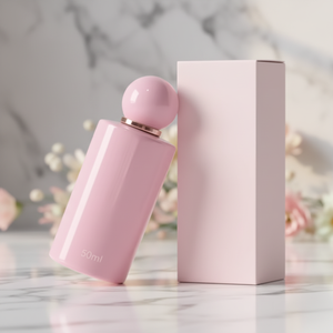 Flacon de <span class=keywords><strong>parfum</strong></span> en verre rose/transparent 50 ml et 30 ml, étiquettes sérigraphiées pour femmes - Product Image 6