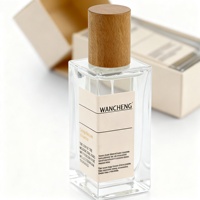 Botol Parfum Kaca Kotak Mewah Isi Ulang 30ml 50ml 100ml dengan Tutup Kayu dan Kotak