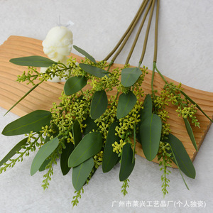 Laixing Artificial Eucalyptus Stem 65Cm Realistic Leaves Soft Pvc Home Decor <b>Wedding</b> <b>Props</b> - Product Image 4