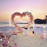 Support d'arche en métal en forme de cœur avec base, cadre d'arche de ballons d'amour pour les décorations de mariage et de demande en mariage