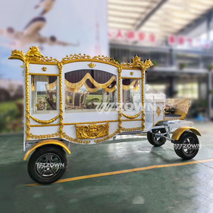 รถม้าโบราณสไตล์ราชวงศ์ พร้อมตกแต่งมงกุฎ ผ้าม่านหน้าต่างแบบหรูหรา - Product Image 5