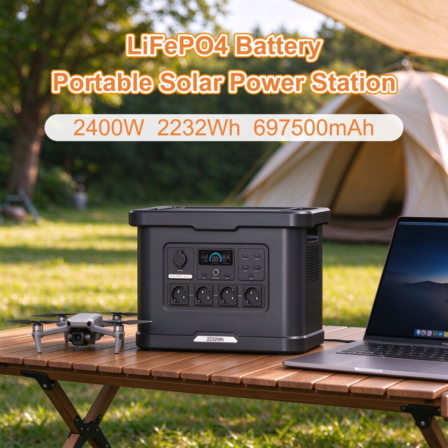 Portable Power Station 2400W 2232Wh Solar Generator LiFePO4 Battery Power Station Pure Sine Wave Outdoor Home Battery Backup · image 2