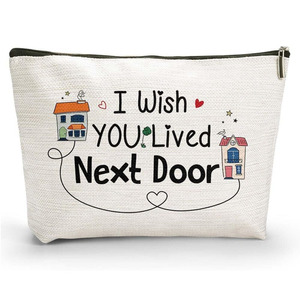 Nuovo personalizzato vorrei che tu vivessi la borsa regalo per il trucco della porta accanto per la migliore amica BFF borsa per il trucco di <span class=keywords><strong>compleanno</strong></span> - Product Image 2