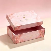 HTD 2026 Maßgefertigte Hochwertige Starre Karton-Geschenkbox mit Deckel und Boden in Rosa, Schaumstoffeinlage für Kosmetikverpackungen aus Recyclingmaterialien