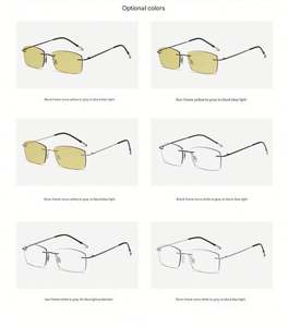Gafas de Sol Fotocromáticas con Lentes Transparentes que Cambian de Color Amarillo, Montura sin Aro, Anti Luz Azul, para Hombre y Mujer, Moda 2025 - Product Image 6