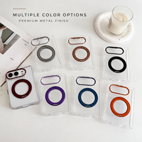 Étui magnétique avec support pour iPhone Duo, transparent, en TPU acrylique de 2,0 mm, maintien puissant 2300GS, cadre d'appareil photo, boutons tactiles