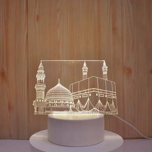 Lampe de Table/Bureau LED 2026 à Effet Optique 3D, Veilleuse Chaleureuse, Statuette Bouddha Musulmane, Alimentation USB, Interrupteur Tactile, Lampe Décorative - Product Image 4