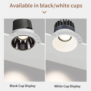 Dim to Warm CRI90 7W 9W Luz de techo interior Sin parpadeo <span class=keywords><strong>UGR</strong></span> <span class=keywords><strong>19</strong></span> <span class=keywords><strong>Downlight</strong></span> LED Trimless ajustable con CE ETL - Product Image 3