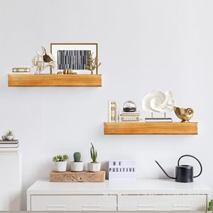 Wooden <b>Wall</b> <b>Mounted</b> <b>Shelf</b> Rectangle Single Layer Multipurpose Home Decor Bookshelf Succulent Display <b>Shelf</b> - Product Image 1