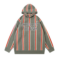 Pulls en acrylique tricotés unisexes pour l'automne et l'hiver, anti-boulochage, polyvalents, tendance, nouveaux, à manches longues, à capuche, veste rétro à l'avant