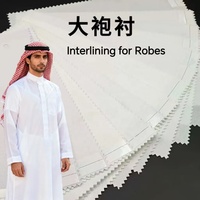 Kualitas tinggi 100% poliester sentuhan keras kain Interlining kepadatan tinggi untuk jubah Arab Timur Tengah setelan & kostum
