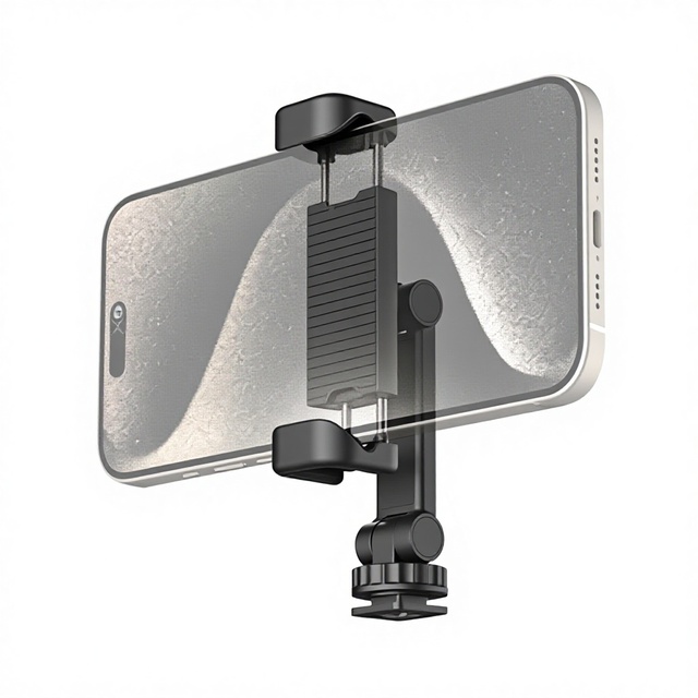 Multi-functional Mobile Phone Clip Double Cold Shoe Mount Rotating Horizontal Vertical 1/4 Inch Screw Hole Tripod Selfie Stick