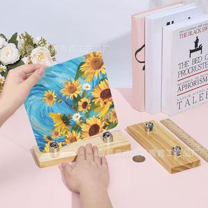 Wooden Glass Display Base Adjustable Art Easel <b>Desktop</b> <b>Stand</b> For Decorative Board Collectible Showcase - Product Image 2