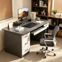 Escritorio Ejecutivo Moderno de Madera con Cajones para Sala de Estar - Muebles Comerciales Multifuncionales