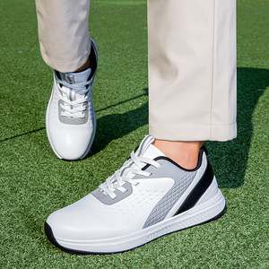 Men Golf Shoes Black Rubber Outsole Flat Heel Sports Casual Wearable For Outdoor Activities Standard Thickness - Product Image 3