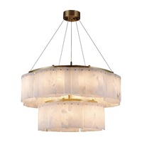 Lustre moderne simple en cuivre, lampe de luxe en albâtre pour salon, salle à manger, 3000K E26, pour restaurant, villa, usage intérieur