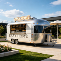Mini chariot à café mobile avec fenêtre de service, emplacement pour expresso, éclairage LED, roues verrouillables pour centre commercial