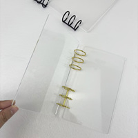 Sampul Binder Akrilik Transparan Premium A5 A6 6-Ring Spiral DIY untuk Perencanaan Keuangan dengan Cincin Binder Loose Leaf