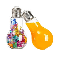Bouteille en plastique à large ouverture de 500 ml et 700 ml, forme ampoule, pour jus, boissons, logo personnalisé, bouteille de thé au lait Boba