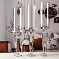 Porte-bougie en cristal de luxe durable, 3 tailles, pour les décorations de mariage, d'Halloween et du Nouvel An chinois