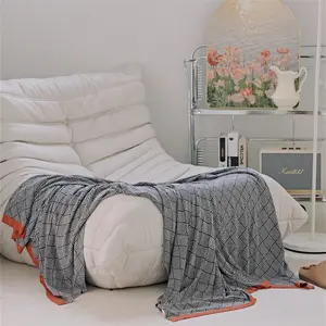 Factory Directly Sal.es Custom Blending Knitted Throw Blanket for Sofa Home Decor BW