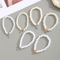 Ensemble de 6 breloques tendance en fausses perles, blanc et crème, tons or/argent, cadeau unisexe pour mariage et fête