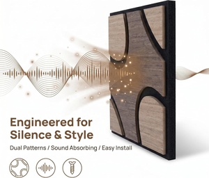 Panneaux acoustiques en bois à motif géométrique en forme de cœur 3D, panneaux muraux absorbants le son pour la décoration intérieure commerciale et résidentielle - Product Image 3