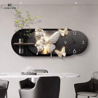 Peinture Murale Luxe Extravagante Plantes Hydroponiques Décoration Artistique Salon Papillon Simplicité Élégance Horloges