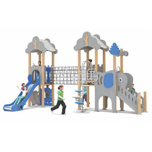 สนามเด็กเล่นกลางแจ้งธีมป่า Moetry สําหรับเด็กสนามเด็กเล่นต้นไม้สไลด์โลหะสําหรับสวนโรงเรียนสวน - Product Image 3