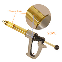 Seringue semi-automatique 25ml pour bétail, seringue Luer Lock à répétition continue réglable pour bovins, vaches, chèvres, moutons et porcs