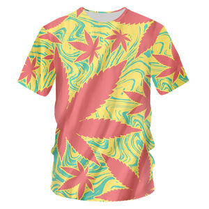 T-shirt col rond coloré à base de plantes vertes pour femmes, haut 3D tendance, respirant et à séchage rapide, nouveauté 2020 - Product Image 4