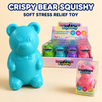 Jouet Squishy Ours Croustillant, Forme d'Animal Mignon, Visages Amusants, Jouets Anti-Stress à Presser, Cadeau, Lot de 12 Pièces en Boîte de Présentation
