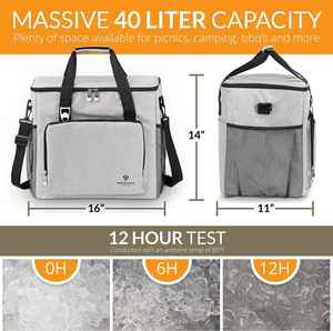 Insulated Portable Crossbody Lunch Bags Waterproof High Capacity Food Large Soft Sided Cooler Bag - Portable - Product Image 6
