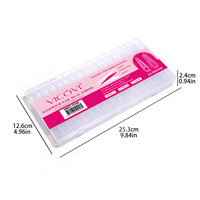 Formes à ongles doubles transparentes en amande, 240 pièces, 15 tailles, moule divisé pour extension d'ongles, outil professionnel pour salon de manucure