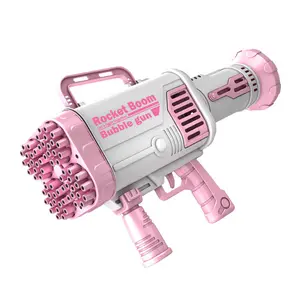 64 Holes Kids Bazooka Bubble Gun Toy electric super rocket Gatling machine bubble blower automatic bubble gun