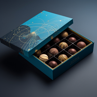 Boîte d'emballage cadeau en papier rigide avec couvercle et base personnalisés pour l'emballage de chocolat avec insert