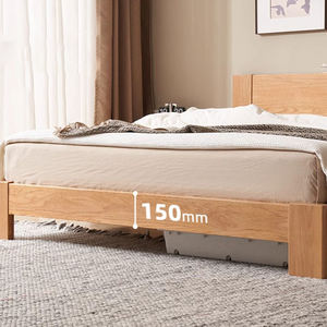 Letto moderno in legno massello di quercia nordica 1.5 metri di larghezza 1.8 metri lungo letto matrimoniale per camera da letto principale - Product Image 3