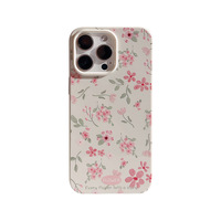 Coque de téléphone en TPU à motif floral style Instagram pour 16/18 Pro Max, antichoc, finition brillante, printemps/été