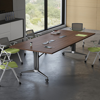 Table de conférence moderne en bois massif - Meuble de bureau multifonctionnel écologique réglable pour la maison, le bureau, la salle à manger et l'école