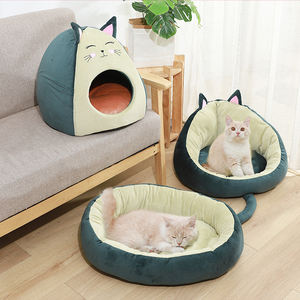 Lit pour animaux de compagnie en forme de <span class=keywords><strong>yourte</strong></span> entièrement fermé, série Avocado, pour chat et chien, confortable et rond - Product Image 3