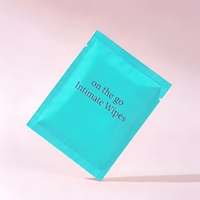 Vente en gros de lingettes nettoyantes pour les parties génitales féminines, étiquette privée personnalisée, emballées individuellement