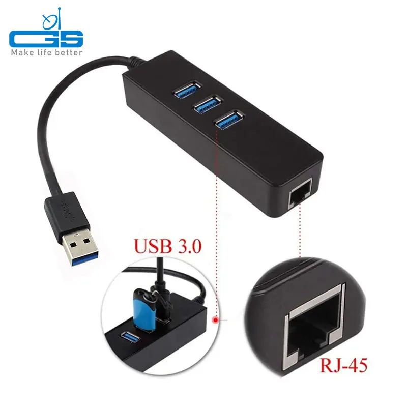 Universal USB 3.0 travel hub adapter,mini type c hub adapter to ethernet RJ45,4 in 1 camera type-c USB hubs