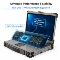 Portátil Robusto de Pantalla Grande de 17.3 Pulgadas, Intel Core i9/i7 de 13.ª Generación, Computadora Industrial con GPU Dedicada, Legible Bajo la Luz Solar, Portátil para Exteriores