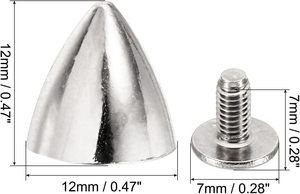 PATIKIL Mm Unisexe Clous et pointes décoratives, Rivets en cuir, Pointes coniques, Clous à vis métalliques pour vêtements et artisanat du cuir - Product Image 2