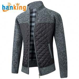 Veste décontractée épaisse et chaude pour homme, coupe ajustée, col montant, veste d'hiver pour homme, manches longues, veste vintage J0039 - Product Image 5