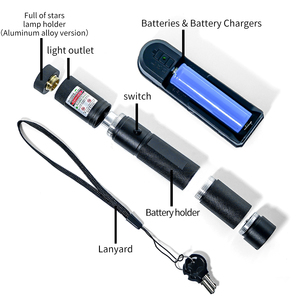 303 Series Professional 532nm <strong>Green</strong> <strong>Laser</strong> Pointer With Starlight Projection&amp;Safety Lock | Multi-Battery Charger System Included - Product Image 4