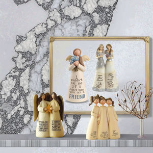 Adorno Navideño Exclusivo Transfronterizo, Escultura Pequeña de <span class=keywords><strong>Hermanas</strong></span> Ángeles Hecha a Mano y Ecológica, Artesanía de Resina para el Hogar - Product Image 3