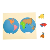 Outil éducatif Montessori pour apprendre à compter la géomantique, jouet, outils d'enseignement, Puzzle, Globe du monde, carte de l'océan et de l'alphabétisation
