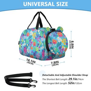 Bolsa Deportiva de Poliéster con Estampado Floral Australiano, Logotipo Personalizado, Mini Bolsa Deportiva, Bolsa de Viaje para Niñas, con Correa Ajustable - Product Image 5