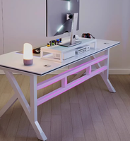 Bureau d'ordinateur de bureau, table de gaming et d'e-sport pour streaming en direct, idéal pour chambre de dortoir, location, maison, chambre à coucher, petit espace, bureau d'étude ou de travail